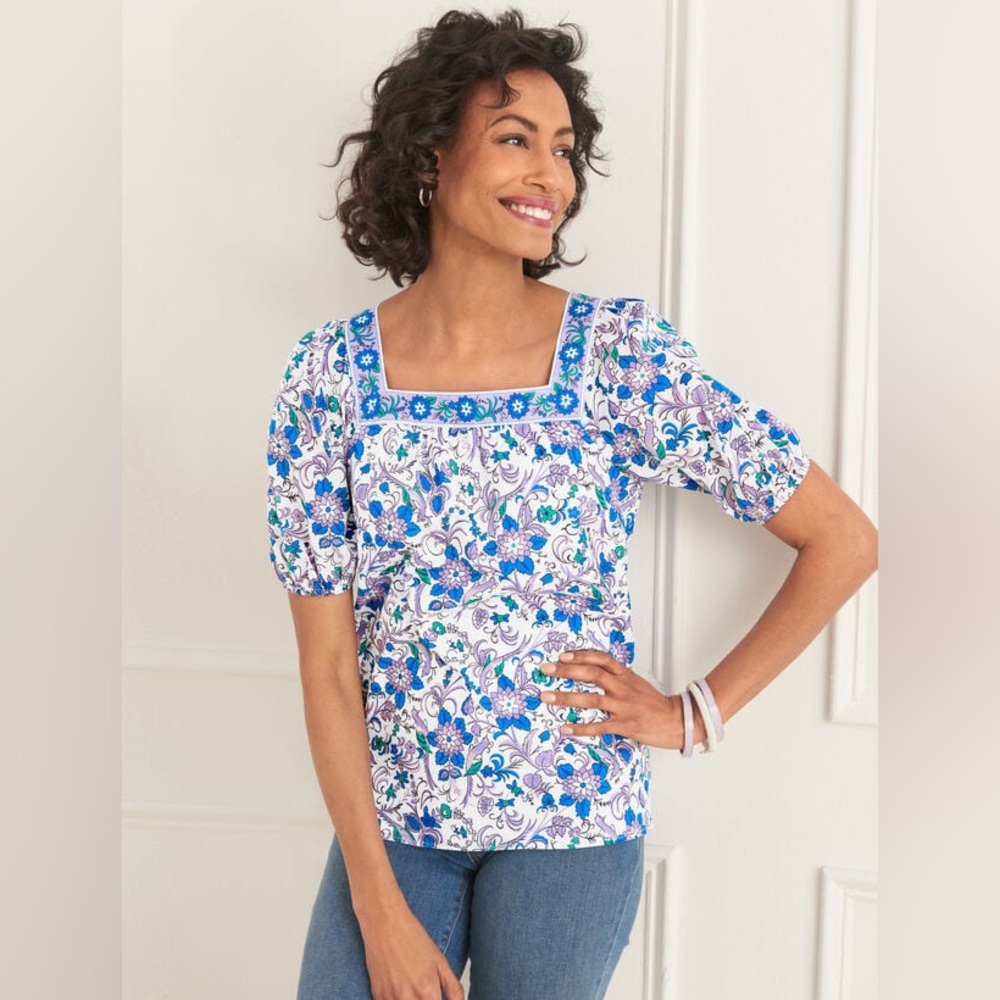 Talbots Square Neck Top